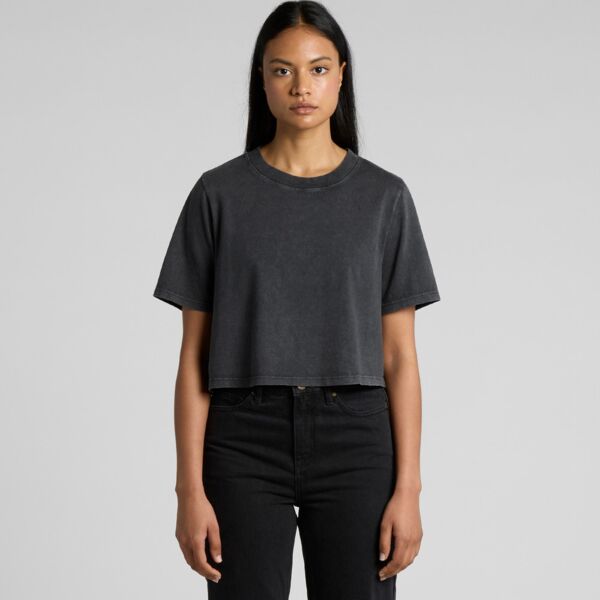 4086 Women's Stone Wash Heavy Crop Tee Thumbnail